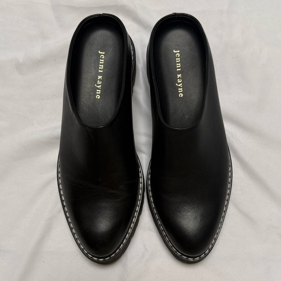 Jenni Kayne Black Leather Lug Mules - Picture 1 of 5